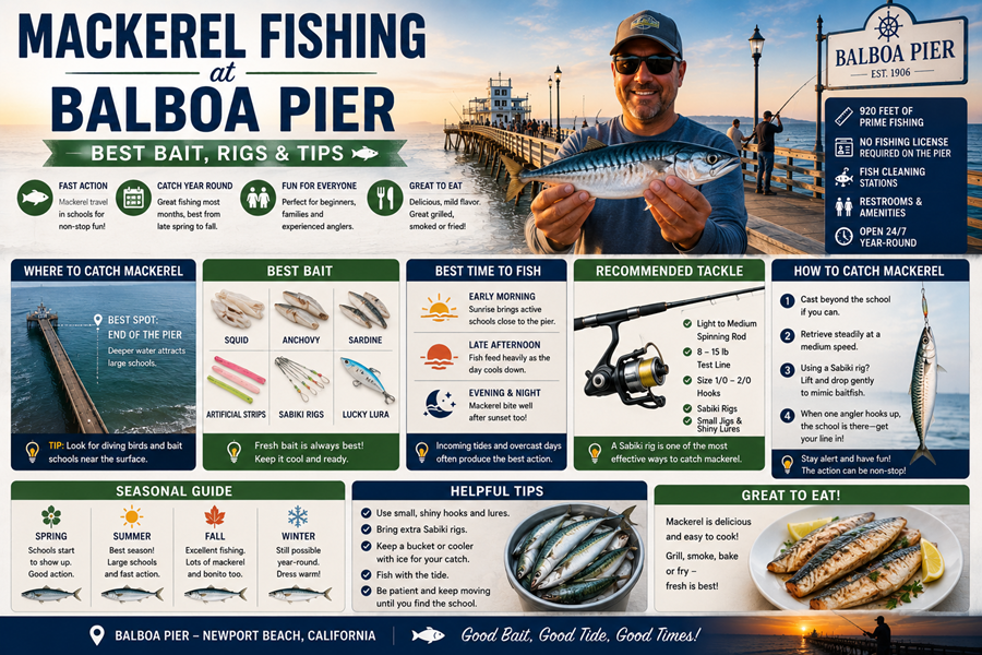Mackerel Fishing at Balboa Pier – Best Bait, Rigs &amp; Tips